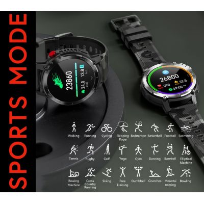 9. Smartwatch Męski RUBICON RNCF08 Black/Moro SMARUB232