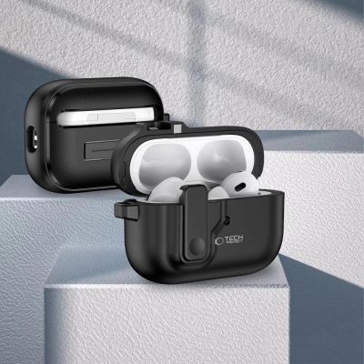 8. Etui Tech-Protect Slim Hook z karabińczykiem na Apple AirPods Pro 1 / 2 - czarne
