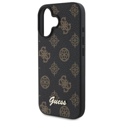 6. Etui Guess Peony Script MagSafe na iPhone 16 - czarne