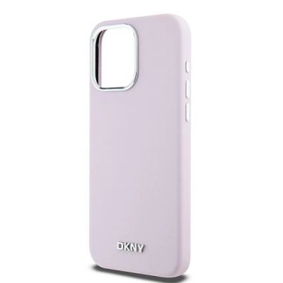 6. Etui DKNY Liquid Silicone Small Metal Logo MagSafe na iPhone 14 Pro Max - różowe
