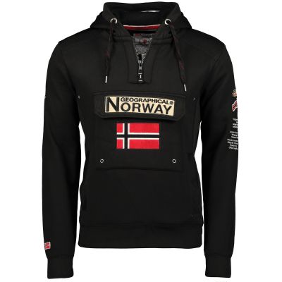 Bluza sportowa męska Geographical Norway GYMCLASS BLACK DB MEN 100 z kapturem czarna (WU4185H-GN-BLACK)