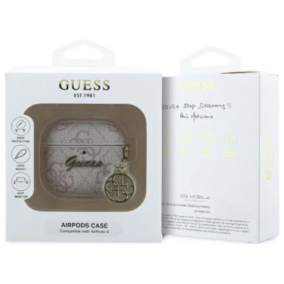 3. Etui Guess 4G Charm Collection na AirPods 4 - różowe