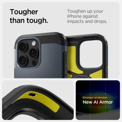 9. Etui Spigen Tough Armor MagSafe z podstawką na iPhone 16 Pro Max - ciemnoszare
