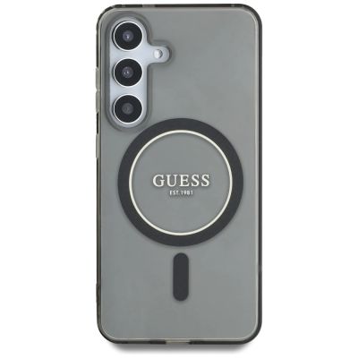 3. Etui Guess Glitter Circle Classic Logo MagSafe do Samsung Galaxy S25 czarny