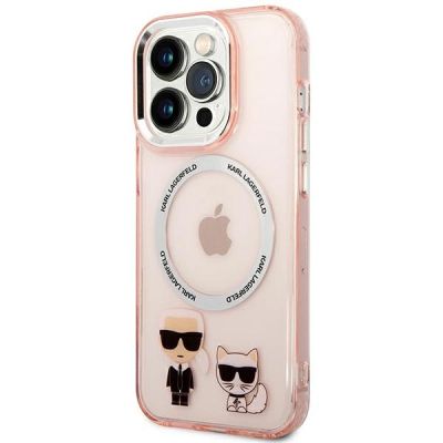 2. Etui Karl Lagerfeld Karl&Choupette Aluminium MagSafe na iPhone 14 Pro Max - różowe