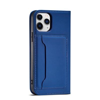 6. Magnet Card Case etui do iPhone 12 pokrowiec portfel na karty kartę podstawka niebieski