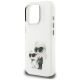 6. Etui Karl Lagerfeld IML Aquarelle Karl & Choupette & Logo na iPhone 16 Pro - białe