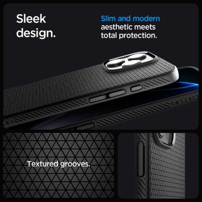 15. Etui Spigen Liquid Air "T" MagSafe na iPhone 16 Pro -czarny mat