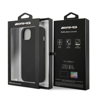 8. Etui AMG Leather Hot Stamped na iPhone 14 Plus - czarne