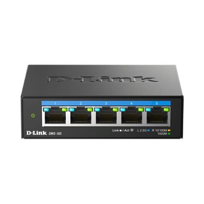 5. 5-portowy wielogigabitowy przełącznik biurkowy D-Link 2,5G - niezarządzalny - L2 - 2.5G Ethernet (100/1000/2500)