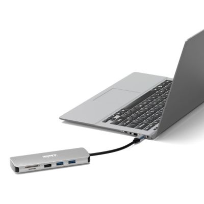 9. Port Designs 900164 stacja dokująca Przewodowa USB 3.2 Gen 1 (3.1 Gen 1) Type-C Stal nierdzewna