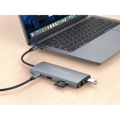 4. Conceptronic DONN06G stacja dokująca Przewodowa USB 3.2 Gen 1 (3.1 Gen 1) Type-C Szary