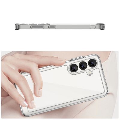 4. Etui silikonowe Outer Space Case z żelową ramką do Samsung Galaxy S25 - przezroczysto-czarne