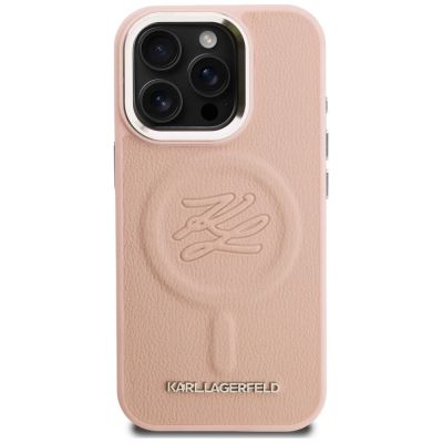 3. Etui Karl Lagerfeld Initial & Metal Logo MagSafe na iPhone 16 Pro Max - różowe
