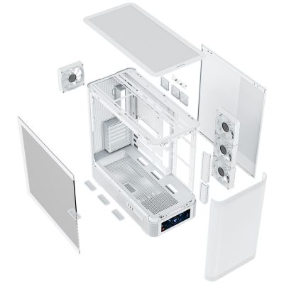 16. MODECOM OBUDOWA VOLCANO AQ 500 ARGB MIDI BIAŁA