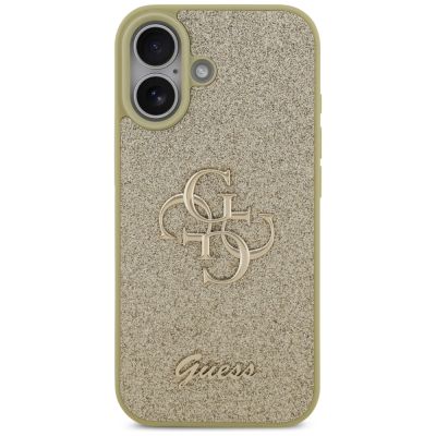 3. Etui Guess Fixed Glitter Big 4G na iPhone 17 - złote