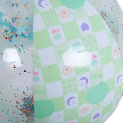 2. PIŁKA PLAŻOWA DMUCHANA 50CM BROKAT ZIELONY 53197