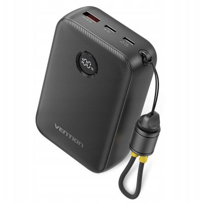 2. Powerbank Vention 20000mAh 2 x USB-C 1x USB-A z wyświetlaczem 22,5W czarny