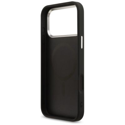 7. Etui Guess 4G Triangle Logo MagSafe na iPhone 17 Pro Max / 18 Pro Max - czarno-srebrne