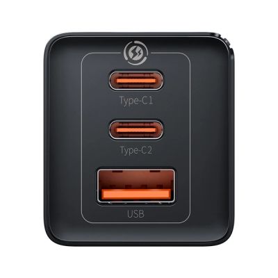 4. Szybka ładowarka sieciowa GaN 2xUSB C 1xUSB 65W Baseus GaN5 Pro + kabel USB C - USB C 100W - czarna