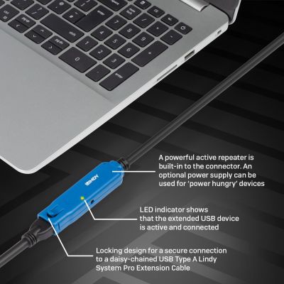 6. Lindy 43381 kabel USB USB 3.2 Gen 1 (3.1 Gen 1) 8 m USB C USB A Czarny, Niebieski