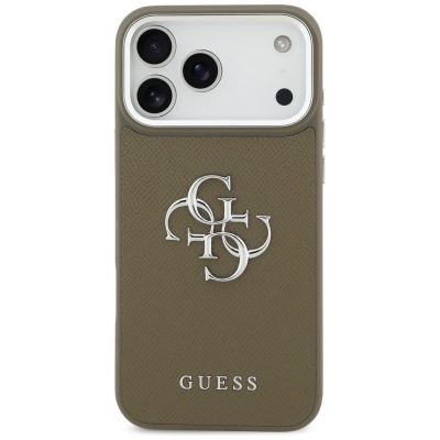 3. Etui Guess Grained Big 4G Classic Logo na iPhone 17 Pro Max - brązowe