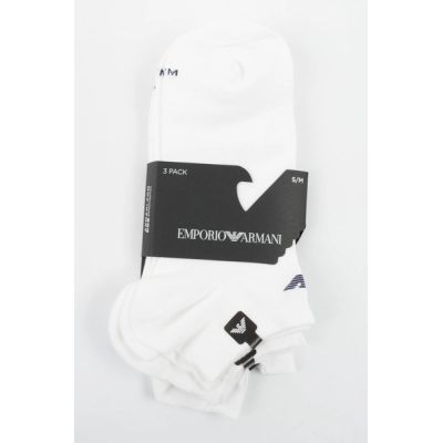 3. Emporio Armani skarpety stopki Calza bawełna białe wygodne 3-Pack