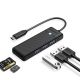 7. Hub USB Orico PAPW3AT-U3 4-portowy 3x USB-A 3.0 z czytnikiem kart microSD/SD 1,8 m - czarny
