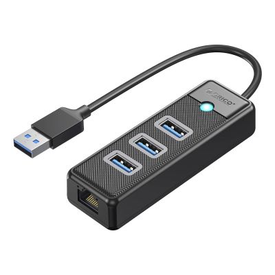 Hub USB Orico PW3UR25-U3 4-portowy 3x USB-A 3.0 1x RJ45 2.5G Ethernet 1,8 m - czarny