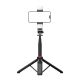 13. Selfie stick WC12YDS teleskopowy tripod 1.3m ze stopu aluminium z podwójną lampą i uchwytem na telefon - czarny