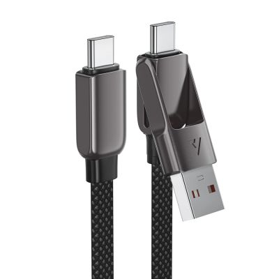 4. Kabel Acefast C13-05 USB-C - USB-A / USB-C 480Mb/s 3A 0.2m - czarny