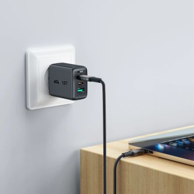 6. Kabel Acefast C1-09 USB-C / USB-C USB4 PD3.1 5A 1m - szaro-czarny