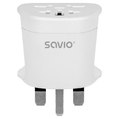 7. SAVIO ADAPTER PODRÓŻNY GNIAZDO GLOBALNE - WTYK UK AP-05