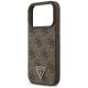 6. Etui Guess Leather 4G Triangle Strass MagSafe na iPhone 18 Pro / 17 Pro - brązowe