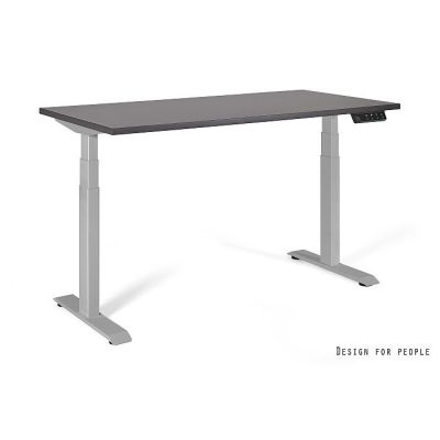 Biurko/Stolik z regulowaną wysokością UNIQUE ACTIVE I 14-C103W-G-140-YZ-13 szary stelaż i blat, 140X70 cm