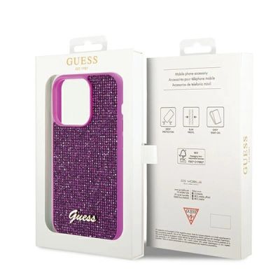 8. Etui Guess Disco Metal Script na iPhone 14 Pro Max - fuksjowe
