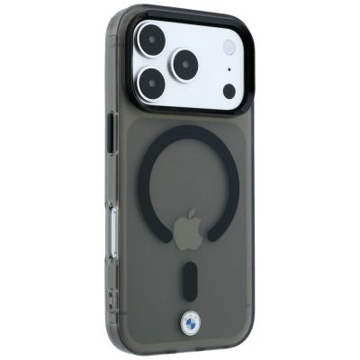 5. Etui BMW Sign Frosted IML & Metal Logo MagSafe na iPhone 17 Pro / 18 Pro - czarne