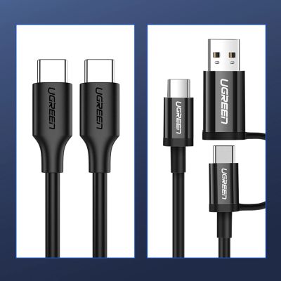 11. Kabel Ugreen US286 USB-C - USB-C 3A 480Mb/s 3m - czarny
