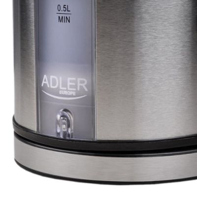 9. Czajnik elektryczny Adler AD 1216 (2000W 1.8l; kolor srebrny)