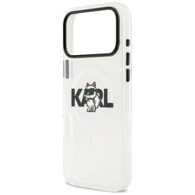 6. Etui Karl Lagerfeld IML Choupette Sketch Logo MagSafe na iPhone 17 Pro - przezroczyste