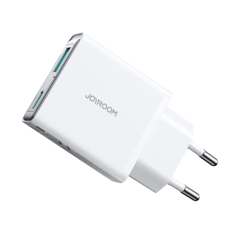 3. Ładowarka sieciowa Joyroom JR-TCF14 20W USB-A USB-C supercienka - biała