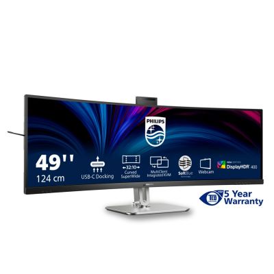 34. Philips 49B2U6900CH/00 monitor komputerowy 124 cm (48.8") 5120 x 1440 px Dual QHD LCD Czarny