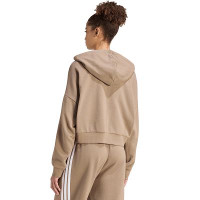 3. Bluza damska adidas Essentials 3-Stripes French Terry Quarter-Zip beżowa KF8315