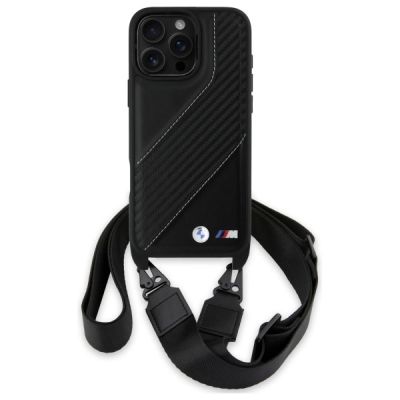 2. Etui BMW M Edition Carbon Stripe & Strap na iPhone 16 Pro Max - czarne