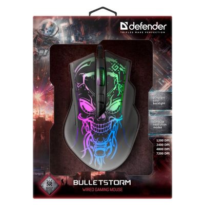 5. DEFENDER MYSZ PRZEWODOWA GAMINGOWA BULLETSTORM GM-928 OPTIC 7200 DPI 7P 52928