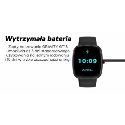 24. Smartwatch Damski GRAVITY GT18-2 Różowy Pasek Silikonowy + Biały Pasek