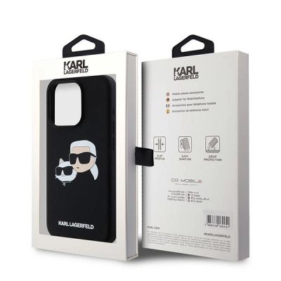 8. Etui Karl Lagerfeld Silicone Karl&Choupette MagSafe na iPhone 15 Pro Max - czarne