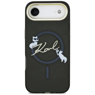 4. Etui Karl Lagerfeld IML Choupettes Karl  Script Logo MagSafe na iPhone Air - czarne