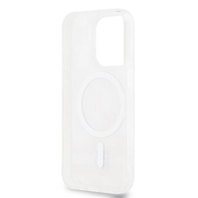 7. Etui DKNY IML Checkered Mono Pattern & Printed Stripes MagSafe na iPhone 15 Pro - różowe