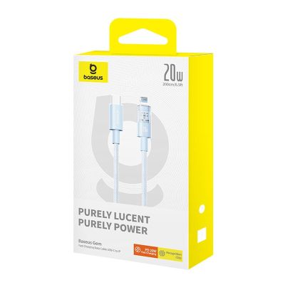 5. Kabel Baseus Gem USB C-IP 20W 2m (niebieski)